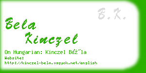 bela kinczel business card